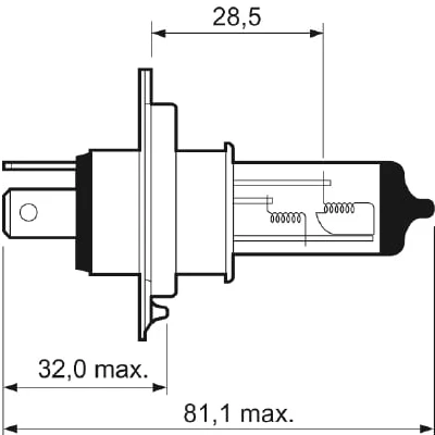 Immagine di VALEO 032007 Lampadina, faro di profondità H4 12V 60/55W 3200K Alogeno FIAT: Grande Punto Hatchback, Panda III Uno Hatchback