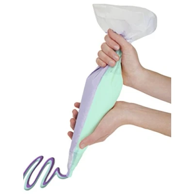 Immagine di Metaltex sac à Poche per Decorare la glassa con 2 beccucci Doppi, Set, Colore: Bianco, Acciaio, Confezione da 20