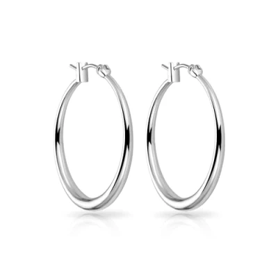 Immagine di Orecchini a cerchio da 30 mm placcati in argento