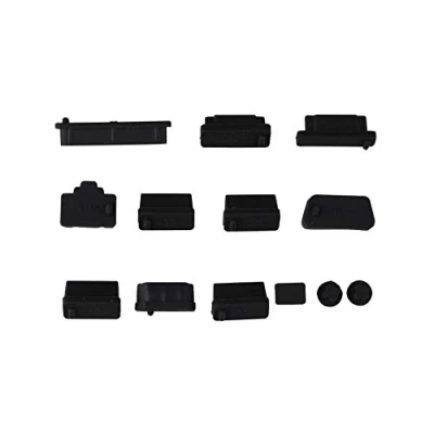 Immagine di Futheda 13 pz/1 set universale per computer portatile e notebook, in silicone, anti polvere, con tappo di protezione, compatibile accessori USB computer, colore: nero
