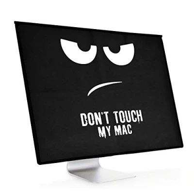 Immagine di kwmobile Custodia 4in1 Compatibile con Apple iMac 21.5&quot; Fodero Monitor,Tastiera, Mouse e Cavi Don&#039;t touch my Mac bianco/nero