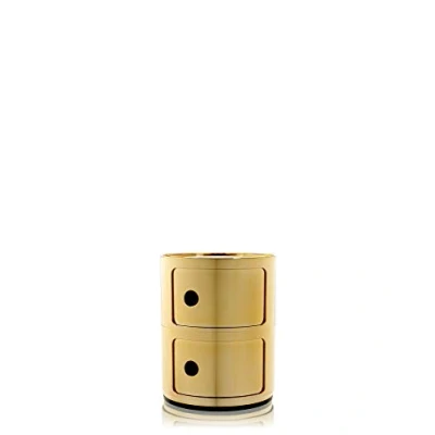 Immagine di Kartell Componibili Contenitore 2 Elementi, Base Tonda, ABS, Oro, 32 x 40 cm