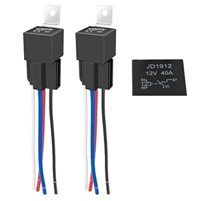 Immagine di GTIWUNG 2Pcs 12V 40A Relè Universale con Imbracatura di Socket, 4 Pin Contattore Interruttori a Relè, Auto SPST Contatti per Camion Motociclo Barca