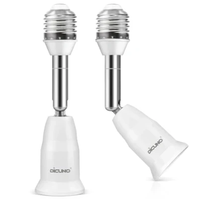 Immagine di DiCUNO E27 Portalampada 15.5 CM extension, Da a Prolunga per presa lampada standard, Estensione della lampadina, Adattatore portalampada, Pacchetto di 2