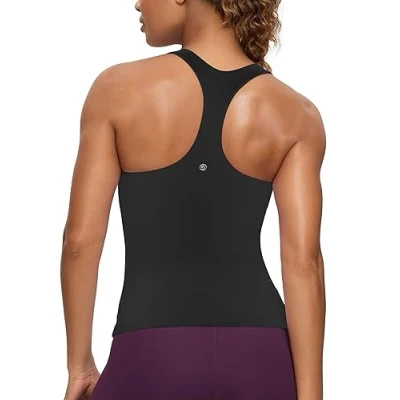 Immagine di CRZ YOGA Butterluxe Canottiere da Allenamento Donna con Parte Superiore Scollata sul Reggiseno Nero 42