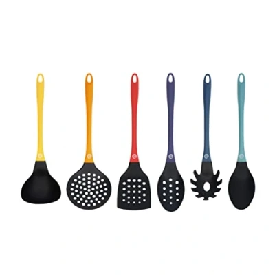 Immagine di MasterChef Set Utensili Cucina con Mestoli, Spatola, Cucchiaio, Leccapentole, Pasticceria e Altro AntiGraffio Resistente al Calore, Casa Accesori Antiaderente, Multicolore