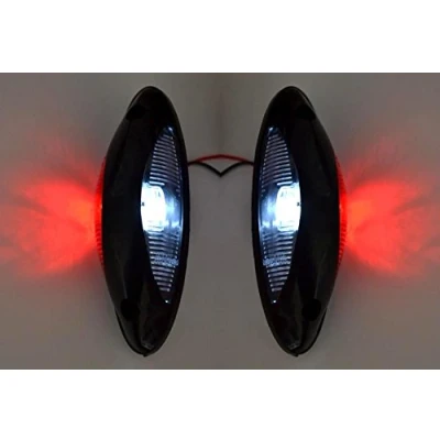 Immagine di 2 luci di ingombro laterali a LED, 12/24 V. Colore: rosso/bianco, per SUV, fuoristrada, rimorchi, camion, autocaravan, camper