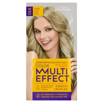 Immagine di JOANNA shampoo colorante &quot;Multi Effect&quot;, per capelli in sacchetto, durata da 4 a 8 lavaggi, tinta senza ammoniaca e ossidante, biondo argento