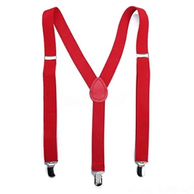 Immagine di Boolavard Clip on Unisex Uomo Pantaloni regolabili Completamente elastico reggiseno Y back (Rosso Scuro)