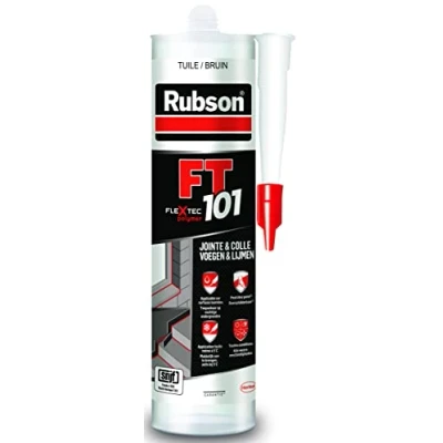 Immagine di Rubson FT 101 Piastrella sigillante polimerico di alta qualità per guarnizioni, crepe, collage, impermeabile interni ed esterni, multimateriale, cartuccia 280 ml