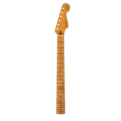 Immagine di Fender Satin Roasted Maple Stratocaster Neck, 22 Jumbo Frets, 12&quot;, Maple, Flat Oval Shape
