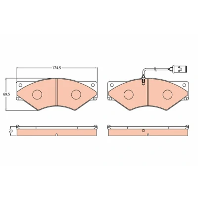 Immagine di TRW GDB5062 Kit pastiglie freno Con contatto segnalazione usura IVECO: DAILY 2 Pritsche/Fahrgestell, Kasten/Kombi, Kipper