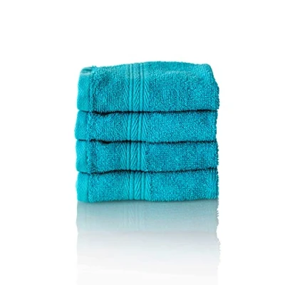 Immagine di Glart Set di asciugamani premium in spugna,composto da 4 per gli ospiti 30x50 cm, turchese