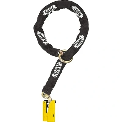 Immagine di ABUS Combinazione di lucchetto e catena GRANIT Detecto XPlus 8077 per disco freno con allarme spessore 12 mm 12KS Black Loop Livello sicurezza 19