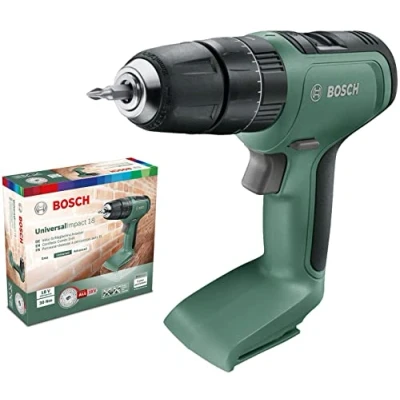 Immagine di Bosch Trapano Battente Avvitatore a Batteria UniversalImpact 18, senza Batteria, Sistema 18 Volt, in Confezione di Cartone