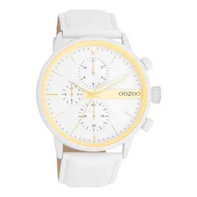 Immagine di Oozoo Timepieces C11220_C11229_Parent Orologio da uomo polso di alta qualità analogico uomo, bianco/oro (alluminio)