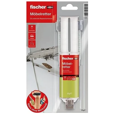 Immagine di Fischer 545876 Retter, 1 cassetto con pedale per mobili, 25 ml, tempo di indurimento 5 minuti, senza attrezzi, colore: Beige