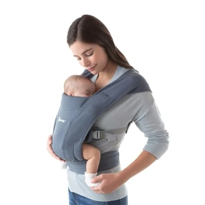 Immagine di Ergobaby Embrace Soft Air Mesh Marsupio per neonati fin dai primi giorni, porta bebè a 2 posizioni, ergonomico, Washed Black