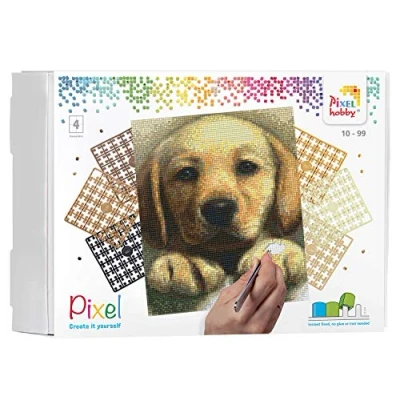 Immagine di Pixel P090045 Scatola Regalo a Mosaico per Bambini, Immagine Grande Circa 20,3 x 25,4 cm, Semplice Sistema innesto con sassolini in bioplastica, Senza Stirare e incollare