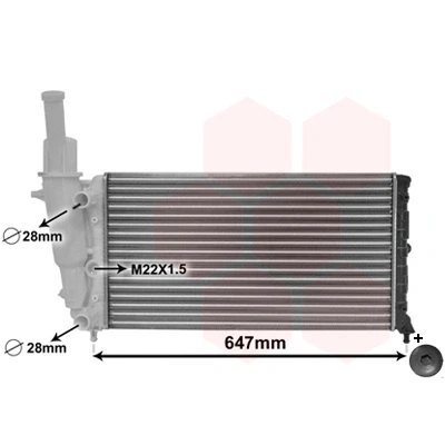 Immagine di VAN WEZEL 17002140 Radiatore motore Alluminio 577 322 23 *** IR PLUS con tappo chiusura Alette di raffreddamento montate meccanicamente