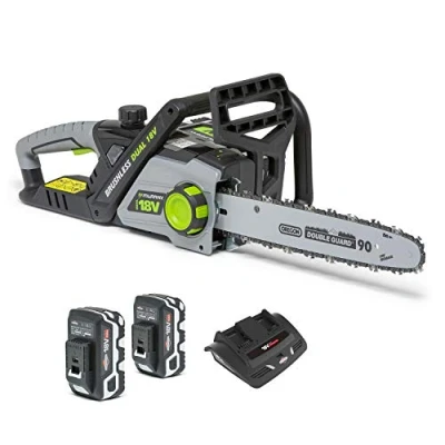 Immagine di Murray 1697225 Kit Motosega Ioni di Litio IQ18DCSK Dual 18V (36V) Barra da 35cm, 2 x 5Ah Batterie e Caricabatteria Inclusi, Motore brushless, 18 V