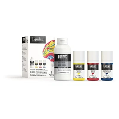 Immagine di LIQUITEX 3699437 set di 3 colori acrilici cremosi e altamente pigmentati con elevata brillantezza, asciugatura satinata, da 1 mezzo versamento lucido