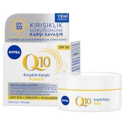 Immagine di NIVEA Q10 Power crema anti rughe plus, rassodante, trattamento diurno in 1 confezione da 50 ml, viso con fattore di protezione 30 per pelle più liscia e dall&#039;aspetto giovane