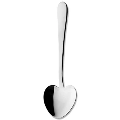 Immagine di Grunwerg 4HDWDR/C Set di 4 cucchiai da Dessert a Forma Cuore, Acciaio Inossidabile, Nero
