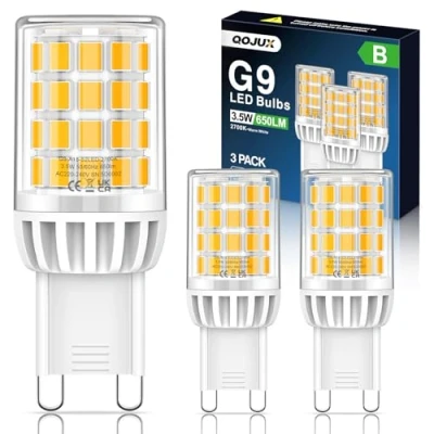 Immagine di QOJUX Lampadina G9 3.5W 650LM, Equivalente a 50W Lampada Alogena, 2700K Lampadine LED Luce Calda Risparmio energetico, Angolo fascio 360, AC 220 240V, Non Dimmerabile, Confezione da 3