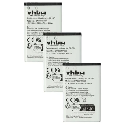 Immagine di vhbw 3x batteria compatibile con Saiet smartphone cellulare (1200mAh, 3,7V, Li Ion)