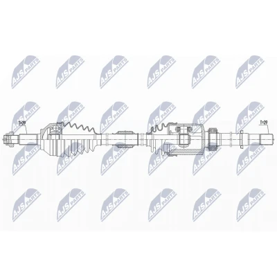 Immagine di NTY NPW NS 130 Albero motore / Semiasse Assale anteriore Dx 987mm Cambio manuale, Trasmissione automatica