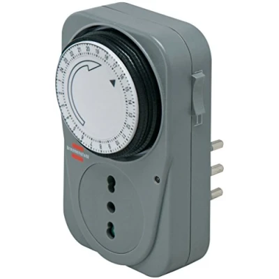 Immagine di Brennenstuhl, timer meccanico MZ 20, programmatore con economico programma di 24 ore, colore: grigio