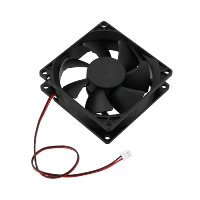 Immagine di Be in Your Mind 1 ventola di raffreddamento brushless da 80 mm x 25 mm, DC 12 V 0,2 A, doppio cuscinetto a sfera, 2 pin, plastica 8025, 7 pale, nera
