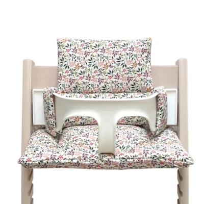 Immagine di Blausberg Baby Cuscino Set compatibile con seggiolone Tripp Trapp Stokke fatto in Germania, materiali certificati OEKO TEX 100 Foglie Colorate