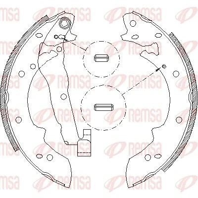 Immagine di REMSA 4027.01 Ganasce Freno Assale posteriore 228,6 41,5 con leva SUZUKI: Vitara I SUV, SUV Cabrio, SJ 410 RENAULT: Rapid Van, 20, 25