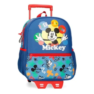 Immagine di Joumma Bags Disney Mickey Peek a Boo, Zaino scolastico, realizzato in poliestere, varie tasche e scomparti, spalline larghe, ergonomiche imbottite., blu, 33 + carrello