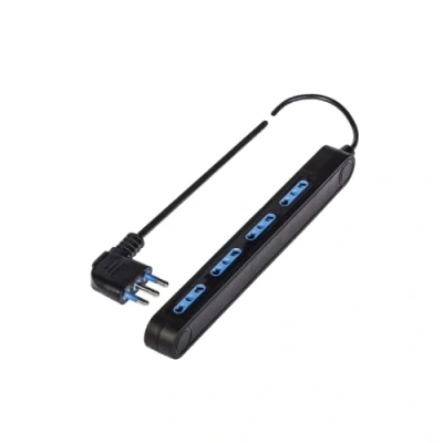 Immagine di Poly Pool / PP2522.2XA Multipresa Elettrica SPAZIOZERO 4 uscite 10 16A 2P+T 1,5M cavo Spina SalvaSpazio colore nero