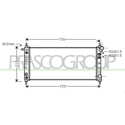 Immagine di PRASCO OP028R008 Radiatore motore Alluminio 680 285 23 Alette di raffreddamento montate meccanicamente OPEL: Corsa B Hatchback