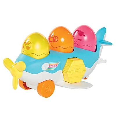 Immagine di Toomies TOMY Hide and Squeak 2 in 1 Load Go Plane Baby Toy, Push Along Learning Toy for Babies, Musical Toys with Colours Sounds, Boys Girls Aged 1, 3 Years Old