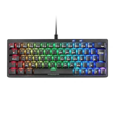 Immagine di MARSGAMING MKMINIPRO, tastiera meccanica ultra compatta 60%, switch meccanici hot swappable, illuminazione RGB chroma, gaming antighosting, multipiattaforma, interruttore blu, US, bianco