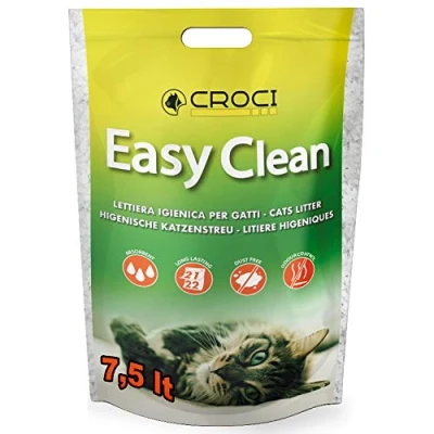 Immagine di Croci Easy Clean Lettiera Gatto Silicio Sabbia per Gatti in Cristalli di Sabbietta ad Alto Assorbimento e Veloce da Pulire, 7,5 Lt