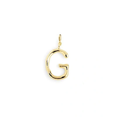 Immagine di SINGULARU Charm Letter XL Oro Pendente Iniziale in Ottone con Finitura Placcata 18kt Lettere A Z Combinabile Collana Gioielli da Donna Lettera G