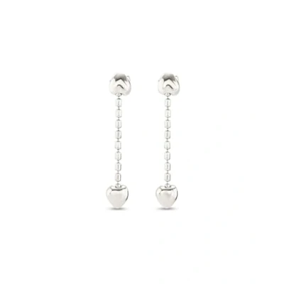 Immagine di UNOde50 Orecchini in lega di metallo, placcati argento Sterling, Catenina pendente con piccoli cuori, Gioielli fatti a mano