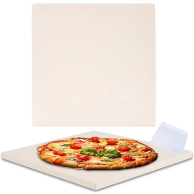 Immagine di Waykea Pietra per pizza tostapane, 26,5 x 25,5 1,2 cm, rettangolare, in cordierite, grigliare il pane e forno