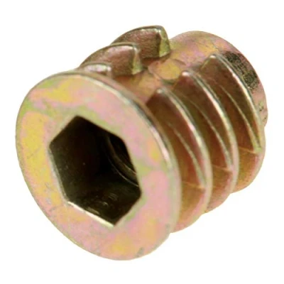 Immagine di Dado a Filettato Esagonale per Inserti in Legno Lega di Zinco, 50 Pz M4 x 8mm Inserto Mobili Boccole Filettate