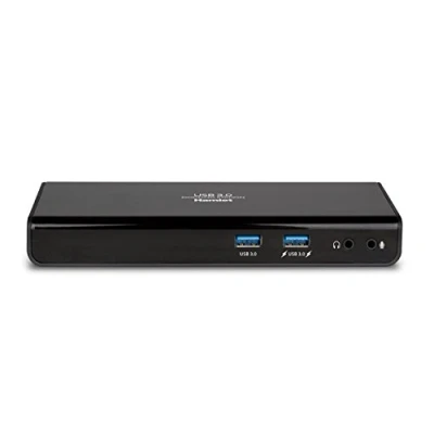 Immagine di Hamlet HDOCKS300TC Docking Station con Porte di Espansione per Notebook Doppia Interfaccia USB 3.0 Type C e A, Dotato Video HDMI+DVI+ HUB 6P +LAN Gigabit + 2x Jack Audio 3.5mm
