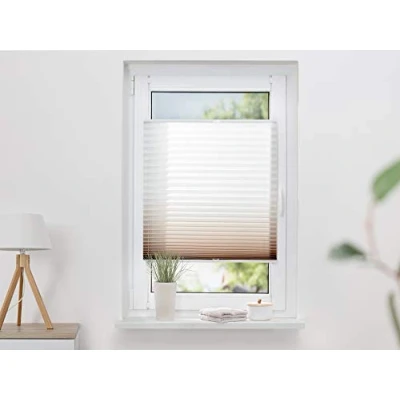 Immagine di Khome Tenda Plissettata Klemmfix, con Gradiente di Colore, Poliestere, Marrone, 100 x 130 cm
