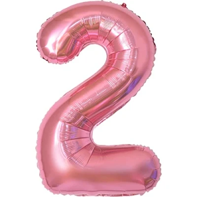 Immagine di Palloncini compleanno 2 anni 40 pollici Decorazioni di un ragazzo e una ragazza Pallone gonfiabile in foil d&#039;oro anni.