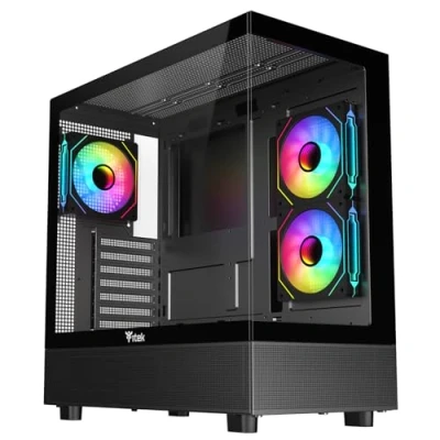 Immagine di Itek Case SHOWBUI 42B Gaming Tower, ATX, 3x12cm ARGB fan, 2xUSB3, Type C, Side &amp; Front Panel Temp Glass