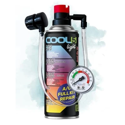 Immagine di COOL5 r134a, refrigerante set di ricarica 5 in 1 HOBBY con tubo pressione integrato manometro